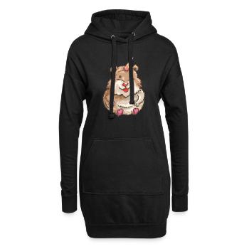 Hamster Unicorn - Hoodie-Kleid - Schwarz - Vorne