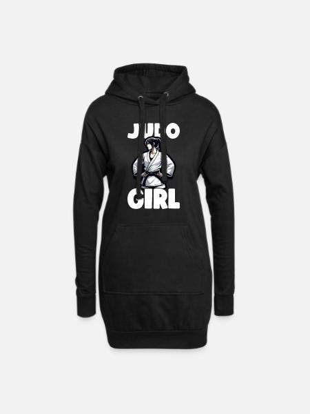 Judo Judo Cadeau Judoka - Sweat-shirt à capuche long Femme - noir
