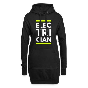 Electrician (two lines) - Hoodie Dress - black - Front