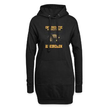 Akkordeon - Hoodie-Kleid - Schwarz - Vorne