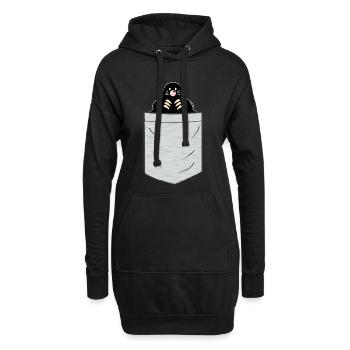Poche poitrine Mole - Sweat-shirt à capuche long Femme - noir - Devant