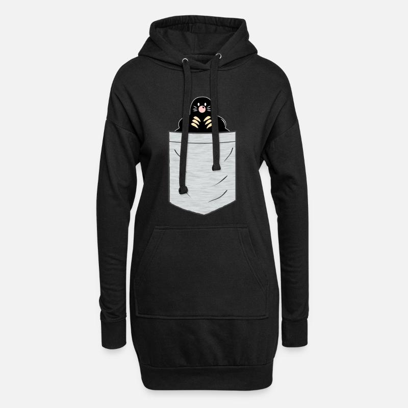 Maulwurf Brusttasche - Hoodie-Kleid - Schwarz
