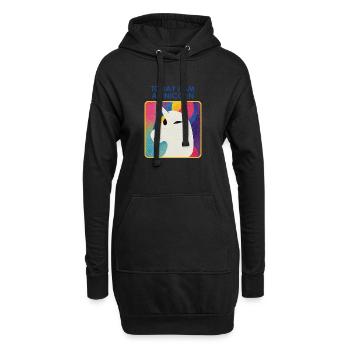 Einhorn mit Motto – Einzigartiges Design - Hoodie-Kleid - Schwarz - Vorne
