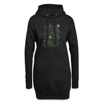 trockenblumen blumenwiese - Hoodie-Kleid - Schwarz - Vorne