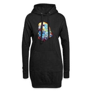 Wellensittich Polygon Vogel Wellensittiche - Hoodie-Kleid - Schwarz - Vorne