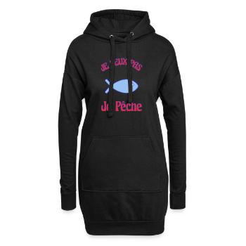 JE PEUX PAS. PÊCHE - Sweat-shirt à capuche long Femme - noir - Devant