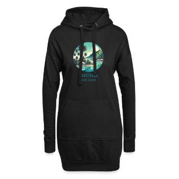 Palmiers de mer de Parotonga, Îles Cook - Sweat-shirt à capuche long Femme - noir - Devant