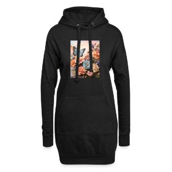 Ailes de fleur - Sweat-shirt à capuche long Femme - noir - Devant