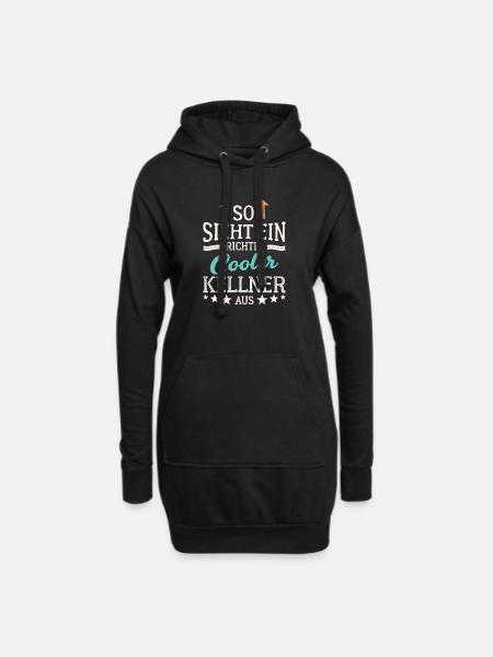 So sieht ein richtig cooler Kellner aus Bedienung - Hoodie-Kleid - Schwarz