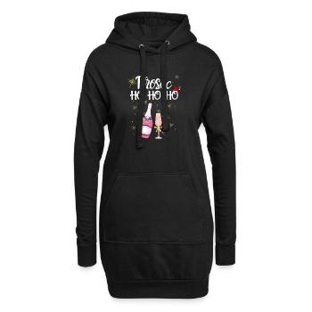 Weihnachten Prosecco - Hoodie-Kleid - Schwarz - Vorne