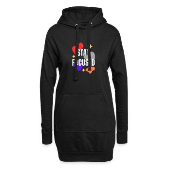 Bleib fokussiert Weiße Frau Positive Affirmation - Hoodie-Kleid - Schwarz - Vorne