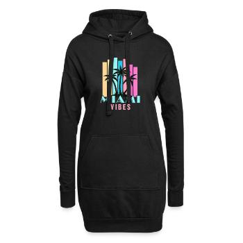 Miami Vibes - Hoodie-Kleid - Schwarz - Vorne