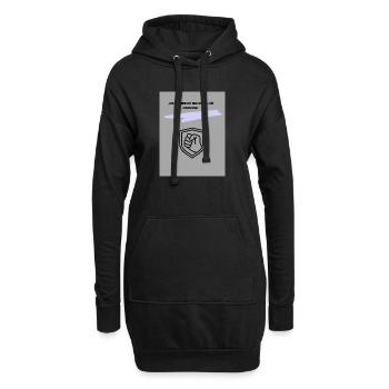 Motivierender Schutzsymbol Druck - Hoodie-Kleid - Schwarz - Vorne