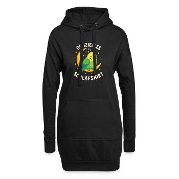 Offizielles Wellensittich Schlafshirt - Hoodie-Kleid - Schwarz - Vorne
