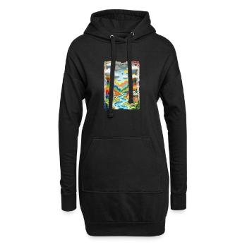 Stadt aus Papier - Hoodie-Kleid - Schwarz - Vorne