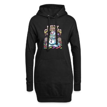 Schmelzender Weihnachtsschneemann - Hoodie-Kleid - Schwarz - Vorne