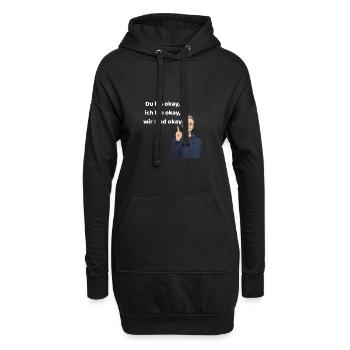 Tu vas bien, je vais bien, on va bien - Sweat-shirt à capuche long Femme - noir - Devant
