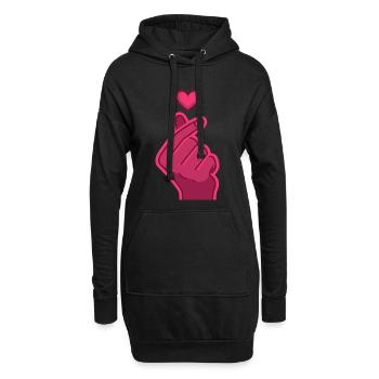Kpop Finger Herz Koreanischer Pop Süße Liebe Korea Musik - Hoodie-Kleid - Schwarz - Vorne