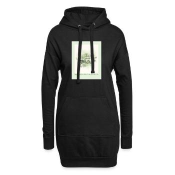 Vintage Auto mit Blumenrahmen - Hoodie-Kleid - Schwarz - Vorne