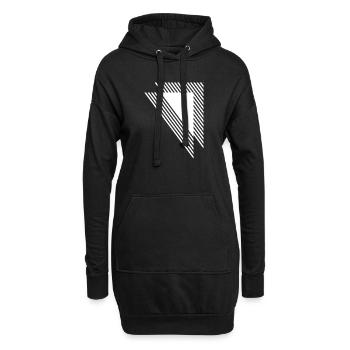 Geometrische Dreiecke Diagonales Monochromes Gitter - Hoodie-Kleid - Schwarz - Vorne