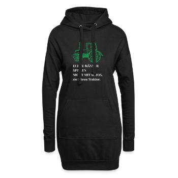 Echte Männer fahren Traktor - Landwirt Bauer Spruc - Hoodie-Kleid - Schwarz - Vorne