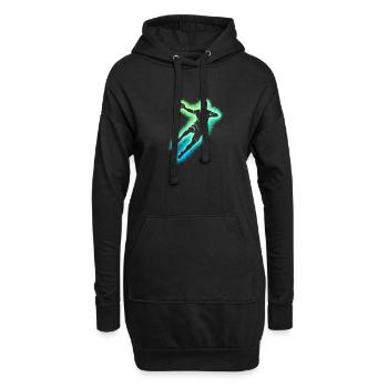 Neon Handball Sprung Silhouette - Hoodie-Kleid - Schwarz - Vorne