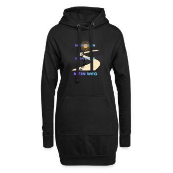 Mein Leben Mein Wille Mein Weg - Hoodie-Kleid - Schwarz - Vorne