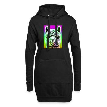 Alpaka - Hoodie-Kleid - Schwarz - Vorne