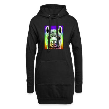 Alpaka - Hoodie-Kleid - Schwarz - Vorne