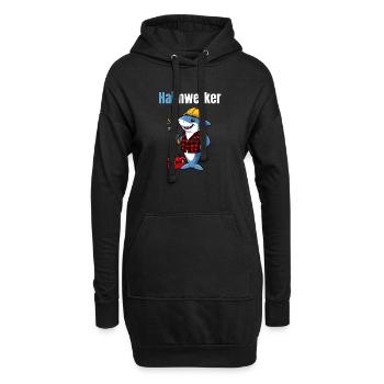 Haimwerker – Lustiger Hai Handwerker - Hoodie-Kleid - Schwarz - Vorne