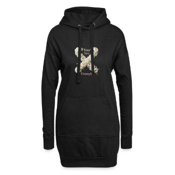 You Are Enough Flower Heart - Hoodie Dress - black - Front