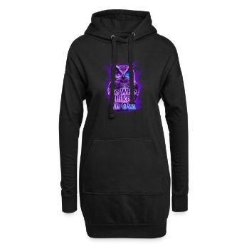 Be Wise Like An Owl Neon Design - Hoodie Dress - black - Front