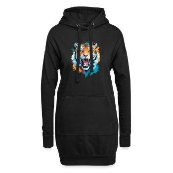 Tigre - Sweat-shirt à capuche long Femme - noir - Devant