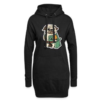 Mittelalter - Hoodie-Kleid - Schwarz - Vorne
