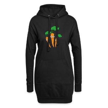 Carotte,Carottes,Famille,Famille des carottes,Légumes - Sweat-shirt à capuche long Femme - noir - Devant