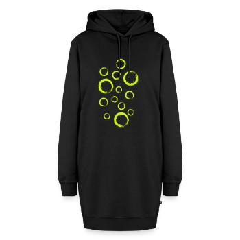 Viele Kreise Design Vektor Wasserblasen - Hoodie-Kleid - Schwarz - Vorne