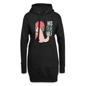 His Otter Half Liebespaar Valentinstag Couple Paar - Hoodie-Kleid - Schwarz - Vorne