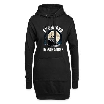 Anchored In Paradise Cruise Ship Vacation Group - Hoodie-Kleid - Schwarz - Vorne