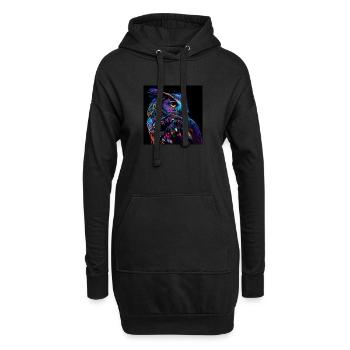EULE DESIGNER DRUCK, EINZIGARTIGES DESIGN 2. GEN - Hoodie-Kleid - Schwarz - Vorne