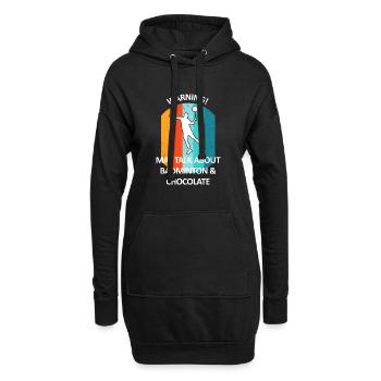 Badminton Badminton Badminton Player Chocolat - Sweat-shirt à capuche long Femme - noir - Devant