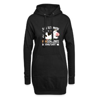 Kuh Scheliges Schlafshirt Koh Schlafanzug Süß - Hoodie-Kleid - Schwarz - Vorne
