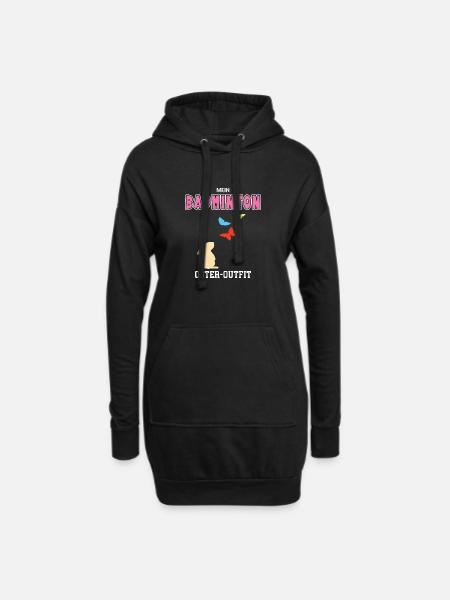 Badmintonerin Ostern Outfit Badminton Spielerin - Hoodie-Kleid - Schwarz