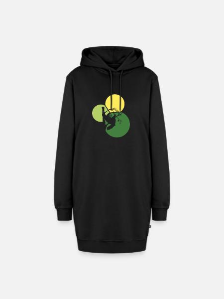 Faultier Entspannen - Hoodie-Kleid - Schwarz
