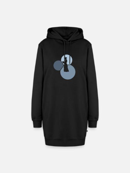 Leseratte Roman Buch - Hoodie-Kleid - Schwarz