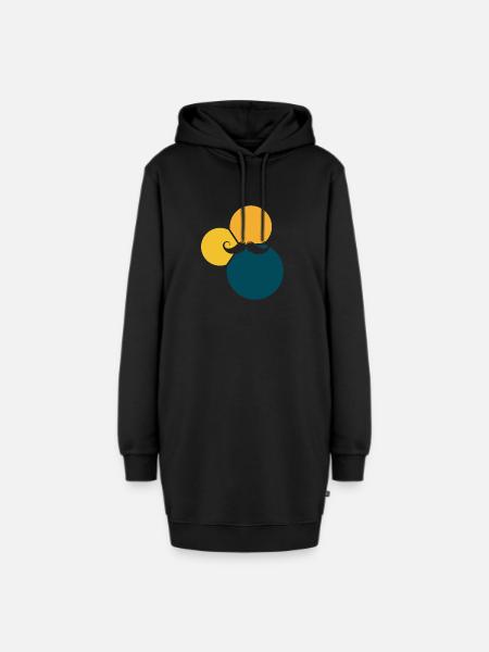 Schnurrbart Baertig Gesichtsbehaarung - Hoodie-Kleid - Schwarz