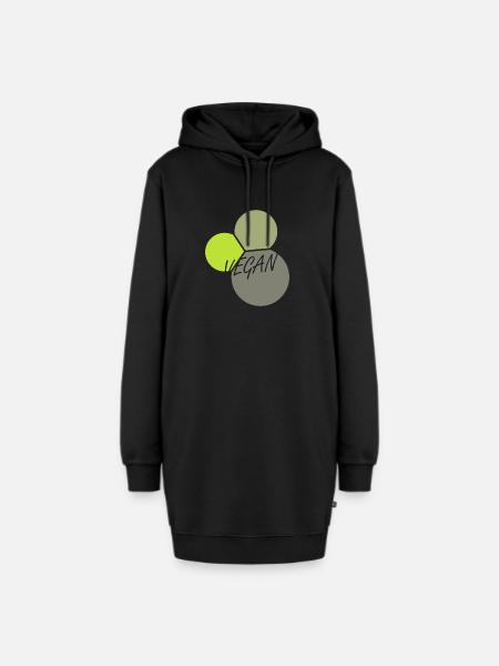 Vegan Bio - Hoodie-Kleid - Schwarz