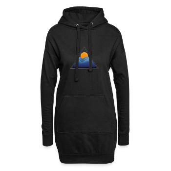 Triangle Sun Sea Minimalist Waves Ocean - Hoodie Dress - black - Front