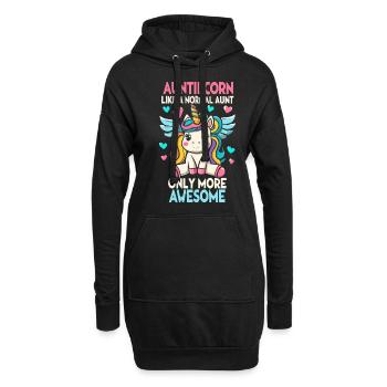 Tante, Tante, Licorne - Sweat-shirt à capuche long Femme - noir - Devant