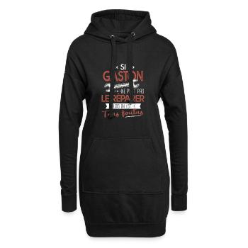 Si Gaston ne peut pas le réparer on est foutus - Sweat-shirt à capuche long Femme - noir - Devant