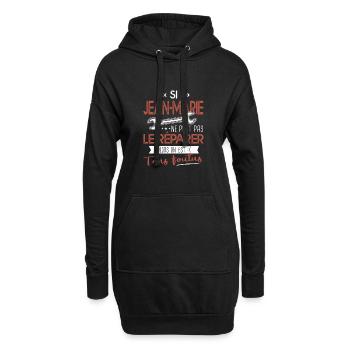 Si jean marie ne peut pas le réparer on est foutus - Sweat-shirt à capuche long Femme - noir - Devant